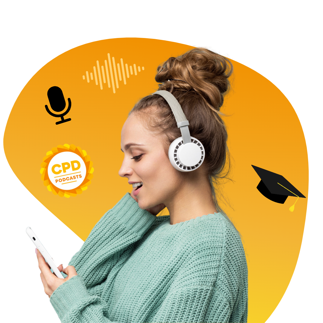 Woman listening to CPD Accredited Podcast