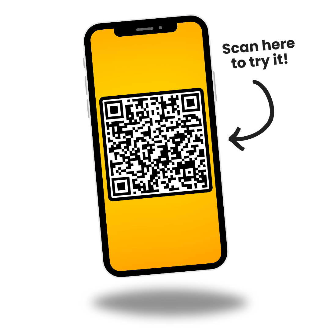 Person holding up QR Code on phone 