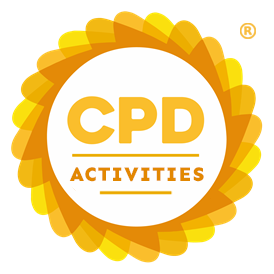 Circular CPD Group logo with orange and yellow border. Contains text: CPD ACTIVITIES.