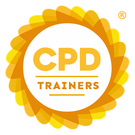 Circular CPD Group logo with orange and yellow border. Contains text: CPD TRAINERS.