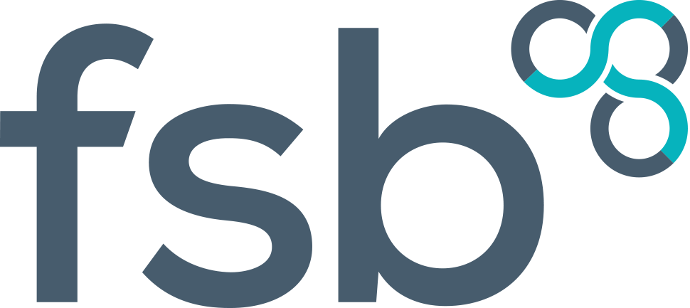 fsb logo written in blue with ring rings about the B