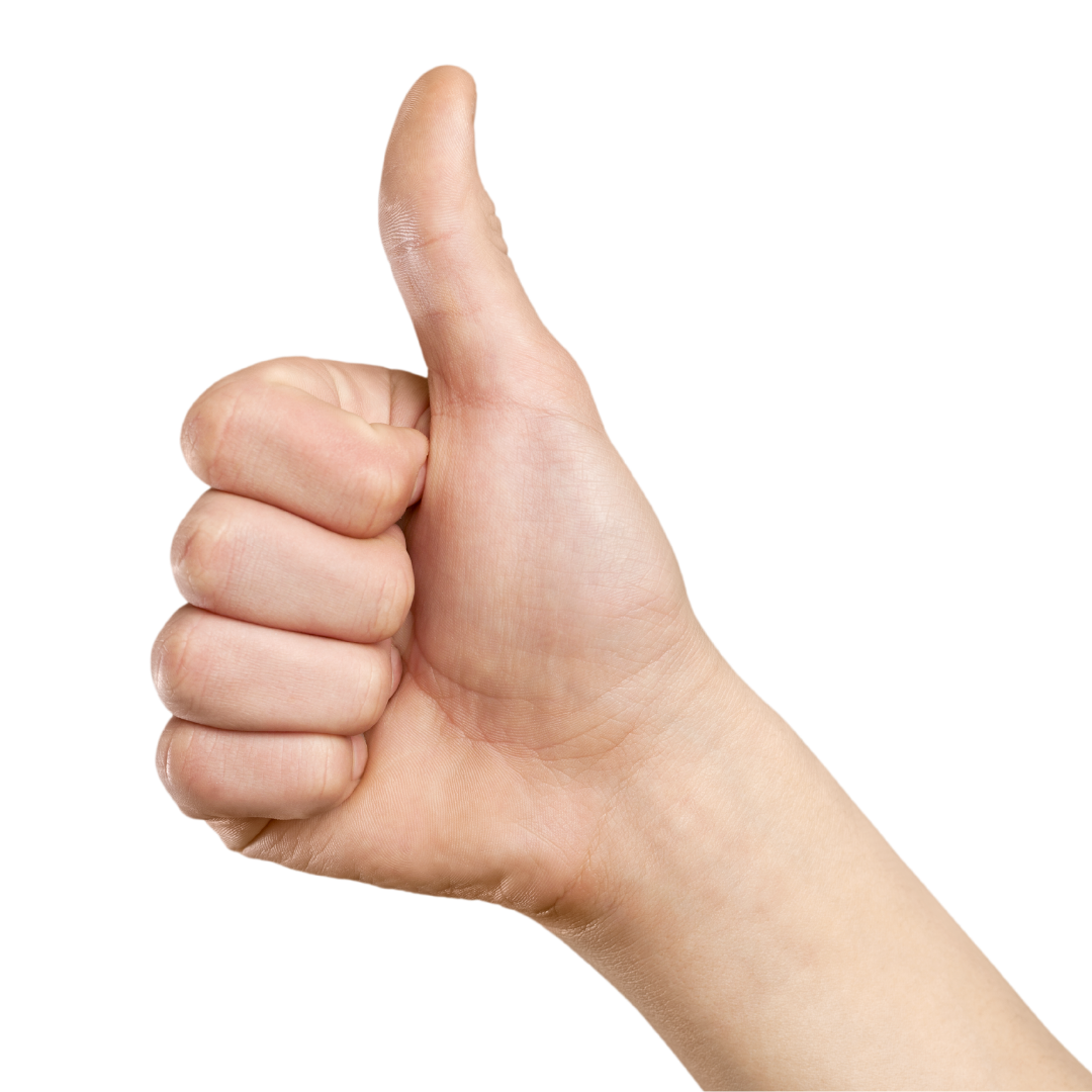 Hand doing thumbs up gesture